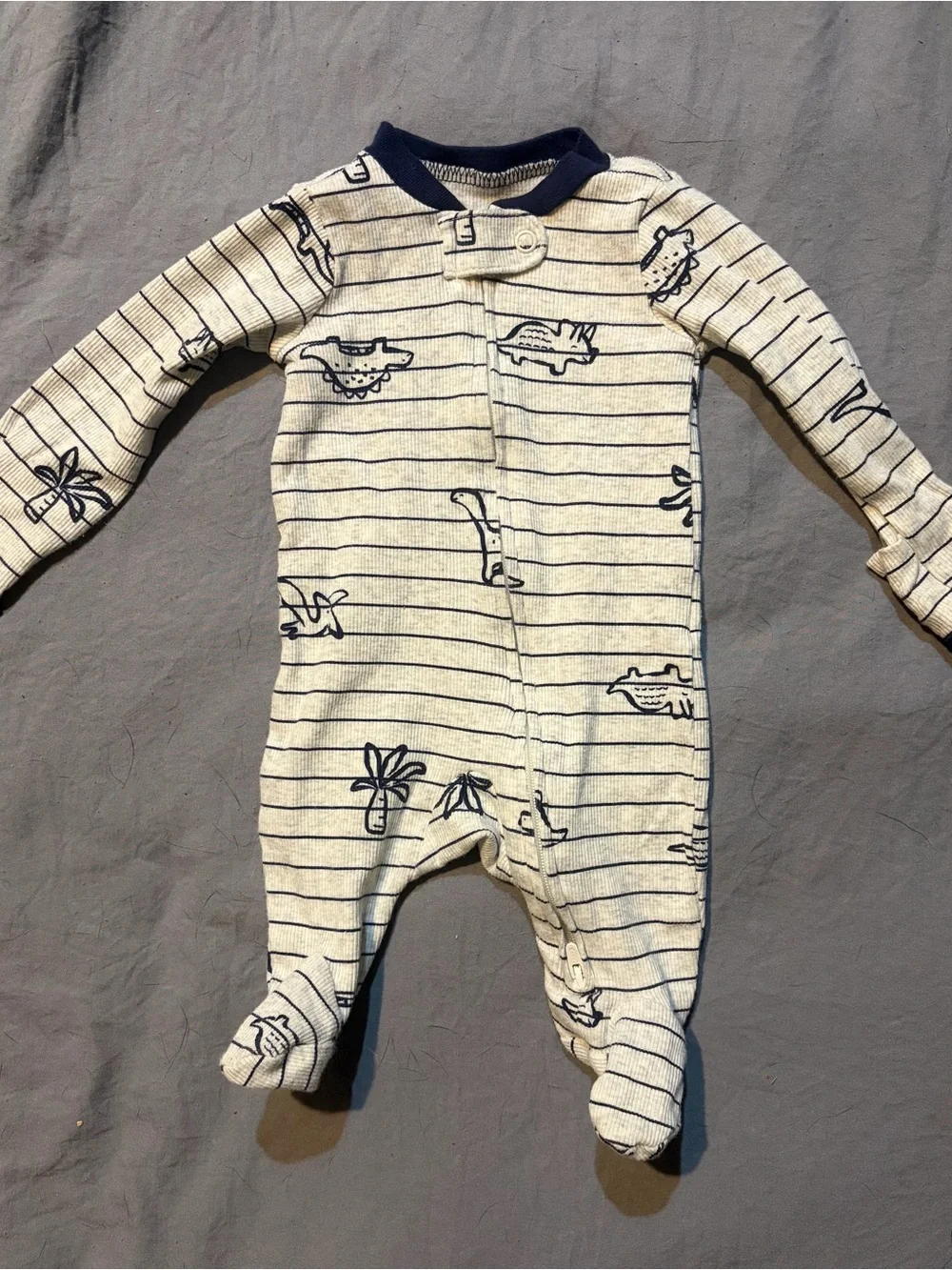 Stack of Newborn Sleepwear - Navy, Gray, White, Green